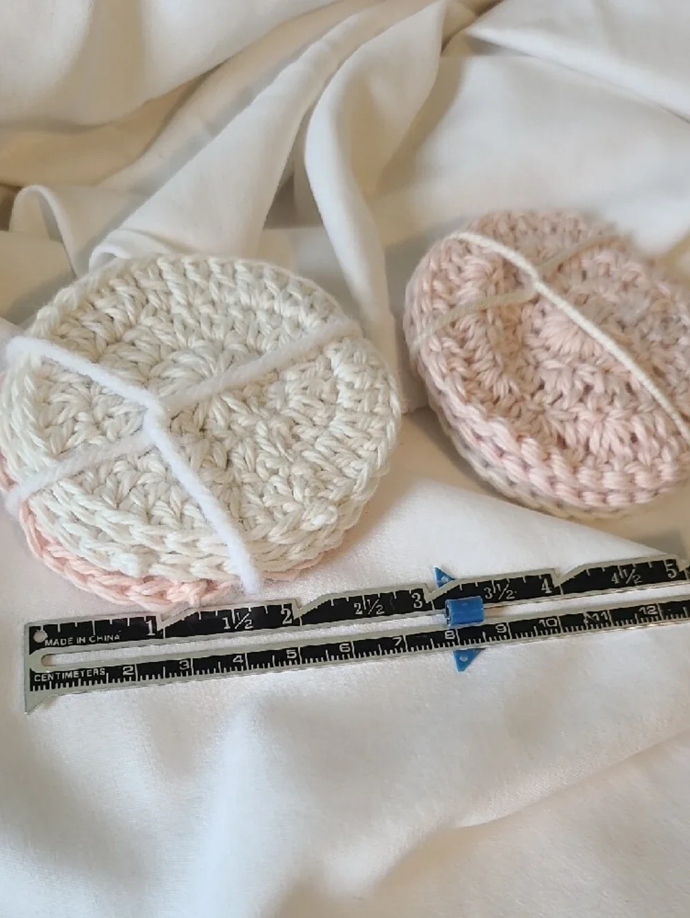 Handmade Crochet Facial Rounds - Pink And White, By Grey Dove Creations, NWOT.